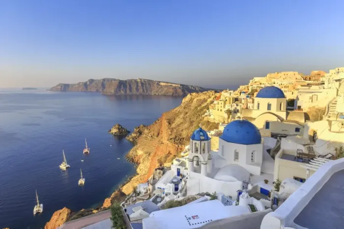 Framed Print : Greece, Cyclades, Firostefani and Santorini Caldera Framed Print : Greece, Cyclades, Firostefani and Santorini Caldera