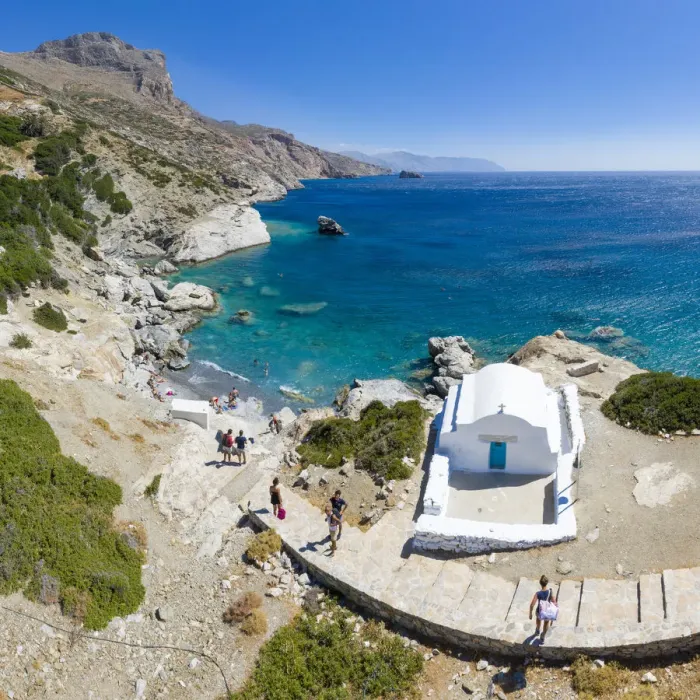 Framed Print : Greece, Cyclades Islands, Amorgos, Agia Anna Beach