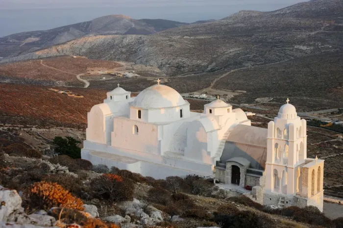 Framed Print : Greece, Cyclades Islands, Folegandros Island, panorama at sunset from the church Panagia Framed Print : Greece, Cyclades Islands, Folegandros Island, panorama at sunset from the church Panagia