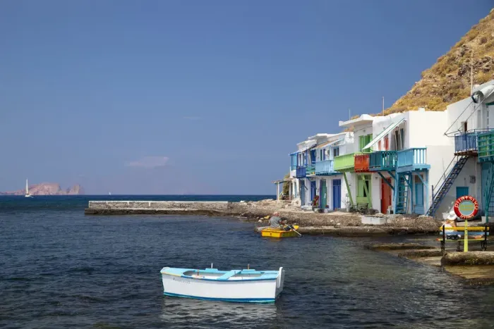 Framed Print : Greece, Cyclades Islands, Milos, Klima Village, former fishermen warehouse partly Framed Print : Greece, Cyclades Islands, Milos, Klima Village, former fishermen warehouse partly