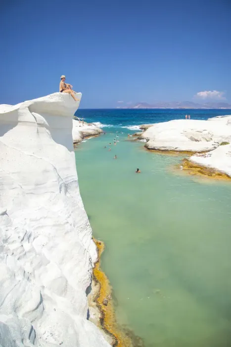 Framed Print : Greece, Cyclades Islands, Milos, Sarakiniko Beach (MR)