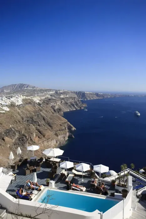 Framed Print : Greece, Cyclades, Santorini, Imerovigli Village, Botique Hotel and Santorini Caldera Framed Print : Greece, Cyclades, Santorini, Imerovigli Village, Botique Hotel and Santorini Caldera