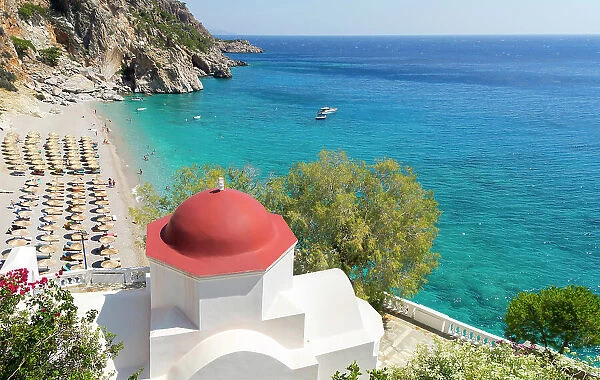 Greece, Dodecanese, Karpathos, Beach Kyra Panagia, Chapel of Panagia