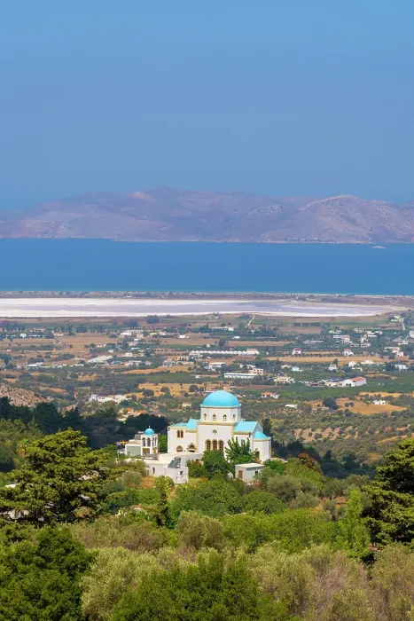 Framed Print : Greece, Dodecanese, Kos Island, Zia, Church of Kimissis tis Theotokou, overview Framed Print : Greece, Dodecanese, Kos Island, Zia, Church of Kimissis tis Theotokou, overview