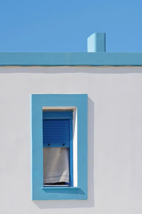 Framed Print : Greece, Dodecanese, Kos Island, Zia, typical colourful Greek window Framed Print : Greece, Dodecanese, Kos Island, Zia, typical colourful Greek window