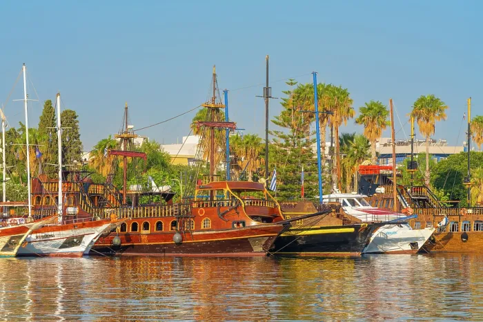 Framed Print : Greece, Dodecanese, Kos Island, Kos Town, boats moored in harbour Framed Print : Greece, Dodecanese, Kos Island, Kos Town, boats moored in harbour