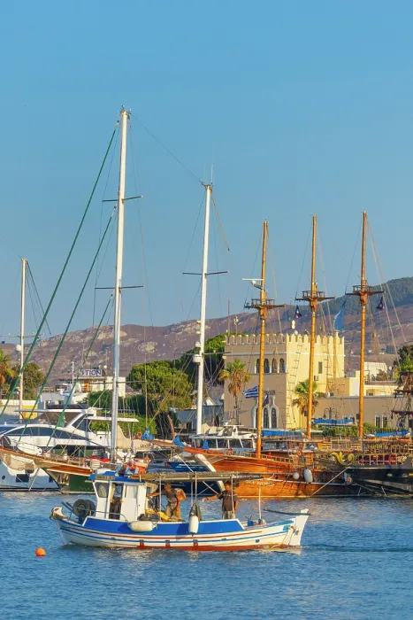 Framed Print : Greece, Dodecanese, Kos Island, Kos Town, Harbour, fishing boat Framed Print : Greece, Dodecanese, Kos Island, Kos Town, Harbour, fishing boat