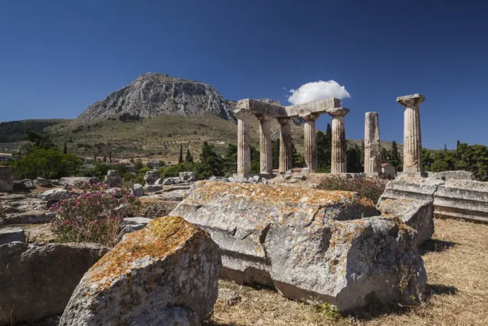 Framed Print : Greece, Peloponese Region, Corinth, Ancient Corinth, Temple of Apollo Framed Print : Greece, Peloponese Region, Corinth, Ancient Corinth, Temple of Apollo