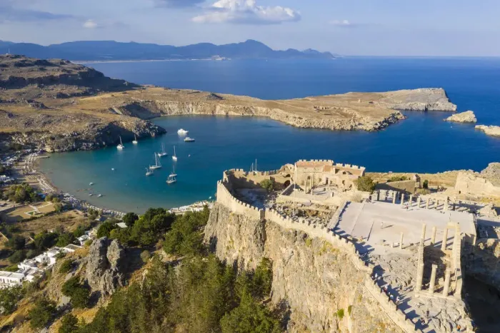 Framed Print : Greece, Rhodes, Lindos Acropolis