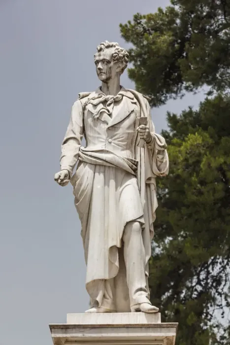Framed Print : Greece, West Greece Region, Messolonghi, Garden of the Heroes, statue of Lord Byron Framed Print : Greece, West Greece Region, Messolonghi, Garden of the Heroes, statue of Lord Byron
