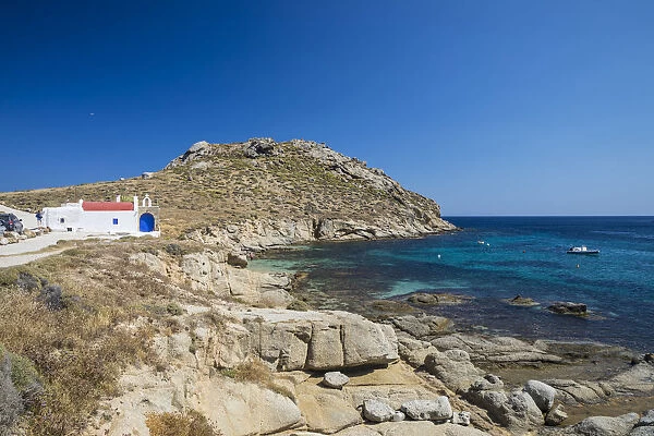 Greek Orthodox chapel, Kalafati Beach, Mykonos, Cyclade Islands, Greece