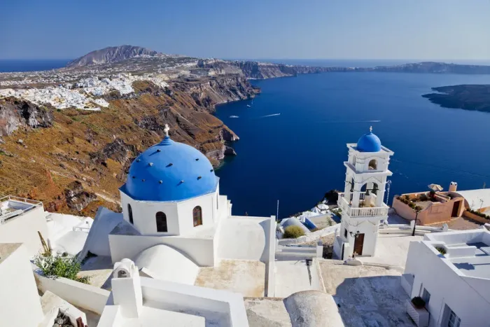Framed Print : Greek Orthodox Church, Fira, Santorini, Cyclade Islands, Greece Framed Print : Greek Orthodox Church, Fira, Santorini, Cyclade Islands, Greece