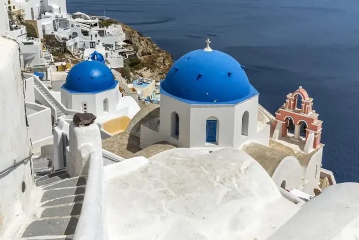 Framed Print : Greek orthodox church in Oia, Santorini, South Aegean, Greece Framed Print : Greek orthodox church in Oia, Santorini, South Aegean, Greece