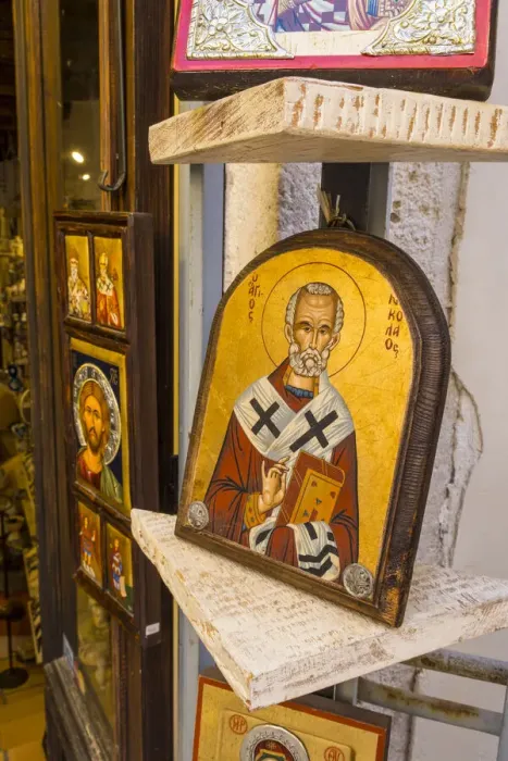 Framed Print : Greek Orthodox icons, Corfu Town, Corfu, Ionian Islands, Greece