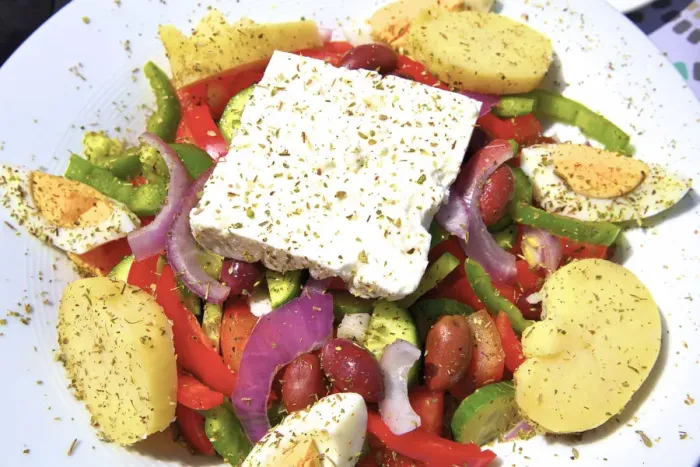 Framed Print : Greek Salad, Crete, Greek Islands, Greece, Europe