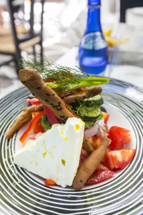Framed Print : Greek salad, Mykonos Town, Mykonos, Cyclade Islands, Greece