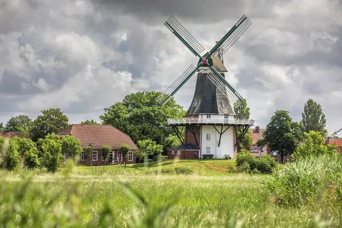 Framed Print : Green Mill, Greetsiel, East Frisia, Lower Saxony, Germany Framed Print : Green Mill, Greetsiel, East Frisia, Lower Saxony, Germany
