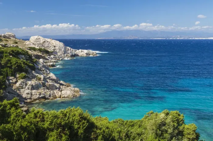 Framed Print : Green plants frame the turquoise sea and cliffs Capo Testa Santa Teresa di Gallura Framed Print : Green plants frame the turquoise sea and cliffs Capo Testa Santa Teresa di Gallura