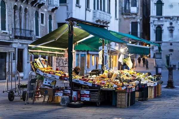 Greengrocer in Campo Santa Maria Formosa. Venice, Veneto, Italy