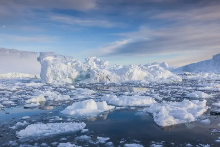 Framed Print : Greenland, Disko Bay, Ilulissat, floating ice at sunset Framed Print : Greenland, Disko Bay, Ilulissat, floating ice at sunset