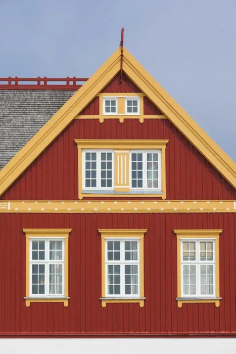 Framed Print : Greenland, Nuuk, Nuuk Teacher Training College building, exterior