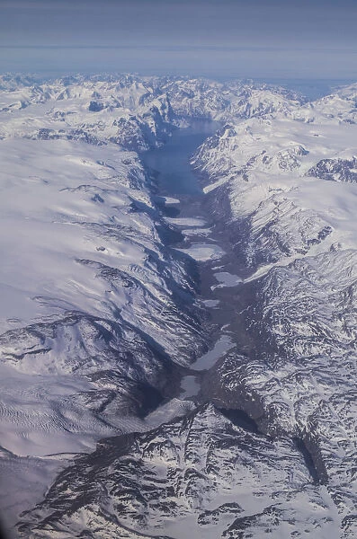Greenland, Southwest Greenland, aerial view above the Arctic Circle
