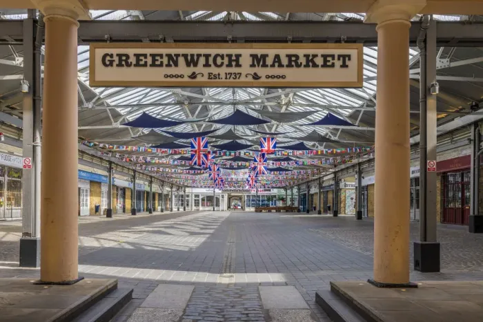 Framed Print : Greenwich market, part of the Maritime Greenwich UNESCO World Heritage Site, Greenwich