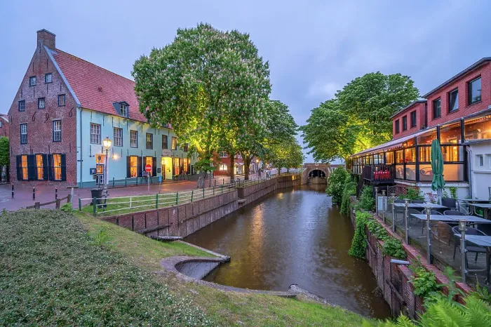 Framed Print : Greetsiel in the evening light, Krummhorn, East Frisia, Lower Saxony, Germany