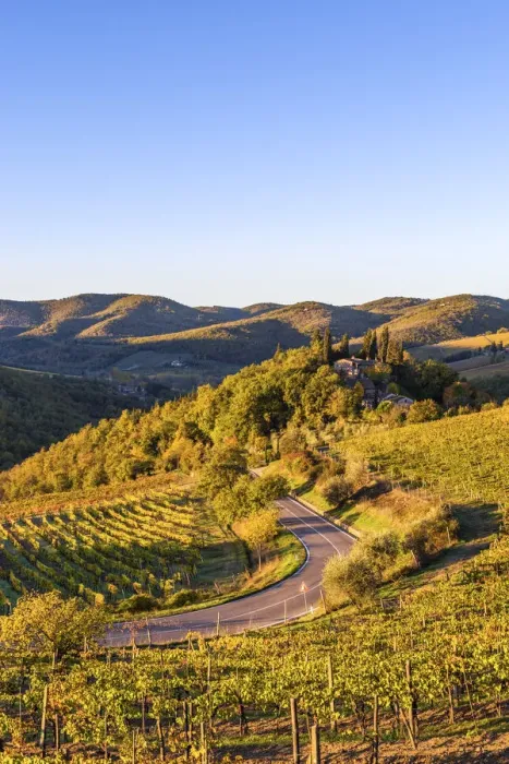 Framed Print : Greve in Chianti, Florence province, Tuscany, Italy. Farmhouse and vineyards at sunrise Framed Print : Greve in Chianti, Florence province, Tuscany, Italy. Farmhouse and vineyards at sunrise