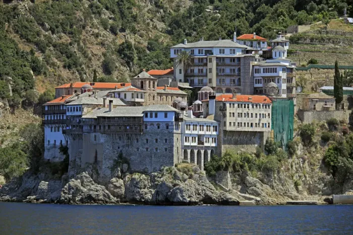 Framed Print : Grigoriou Monastery, Athos Peninsula, Mount Athos, Chalkidiki, Greece Framed Print : Grigoriou Monastery, Athos Peninsula, Mount Athos, Chalkidiki, Greece