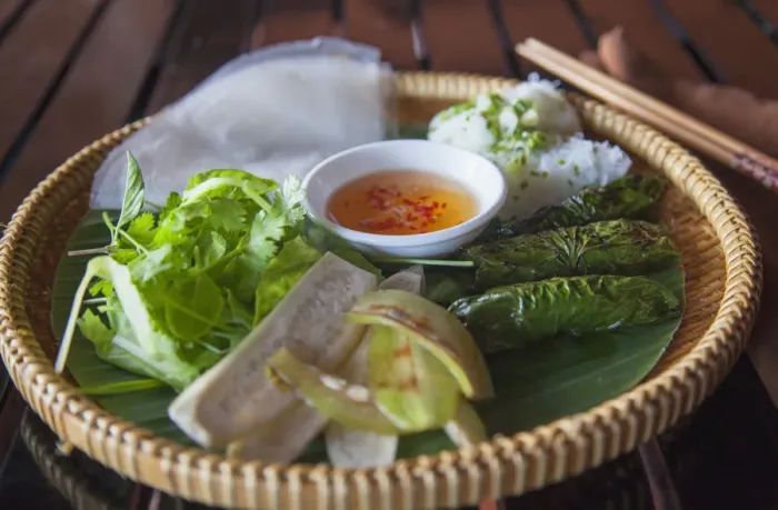 Framed Print : Grilled beef and lot leaves, Da Nang, Vietnam