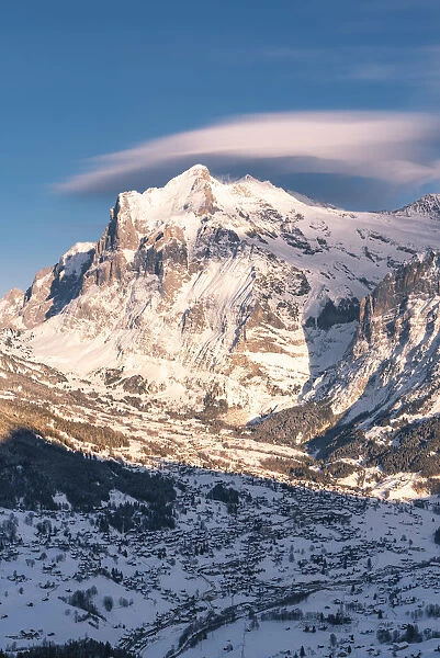 Grindelwald and Wetterhorn, Berner Oberland, canton of Bern, Switzerland