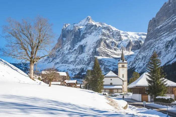 Framed Print : Grindelwald and Wetterhorn, Berner Oberland, canton of Bern, Switzerland