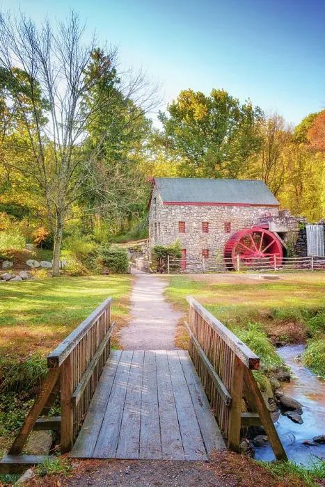 Framed Print : Grist Mill in Sudbury in Fall Sudbury, Massachusetts, New England, USA Framed Print : Grist Mill in Sudbury in Fall Sudbury, Massachusetts, New England, USA