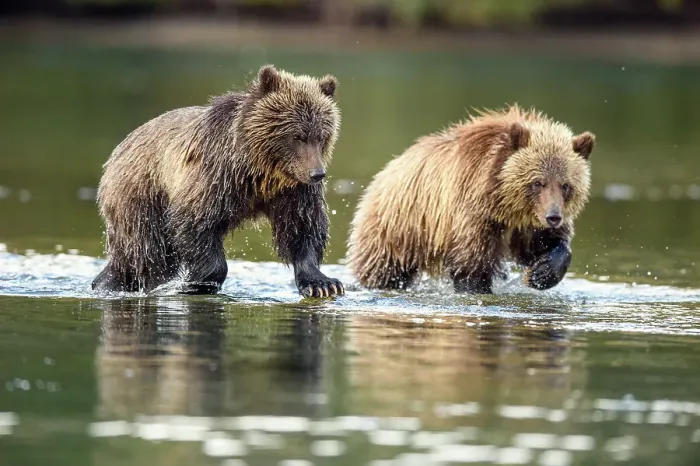 Framed Print : Grizzly bear (Ursus arctos)- Hunting sockeye salmon along the shore of the Chilko River, Chilcotin Wilderness, Ontario, Canada Framed Print : Grizzly bear (Ursus arctos)- Hunting sockeye salmon along the shore of the Chilko River, Chilcotin Wilderness, Ontario, Canada