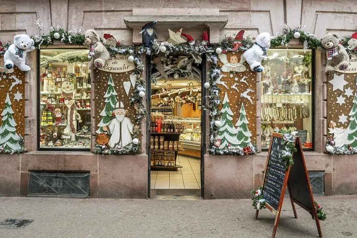 Framed Print : Groceries store adorned with christmas decorations, Colmar, Haut-Rhin, Alsace, Grand Est, France Framed Print : Groceries store adorned with christmas decorations, Colmar, Haut-Rhin, Alsace, Grand Est, France