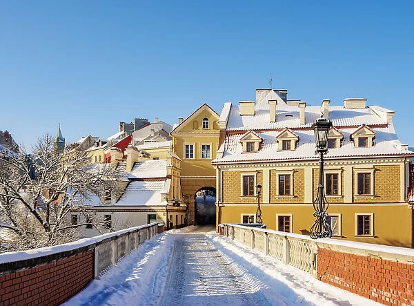 Grodzka Gate and the Old Town, winter, Lublin, Lublin Voivodeship, Poland