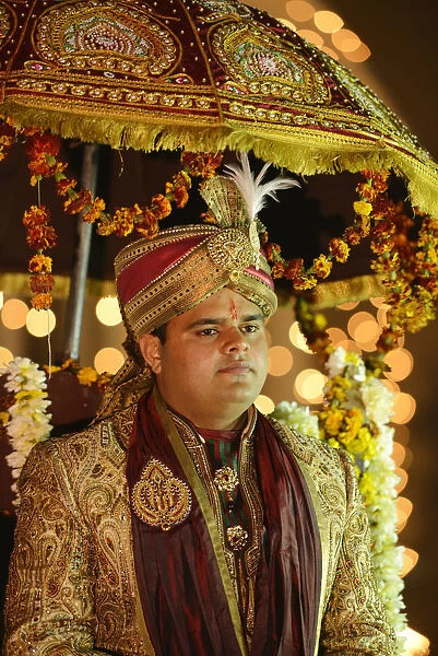 Groom at an Indian Wedding in Bharatpur, Rajasthan, India