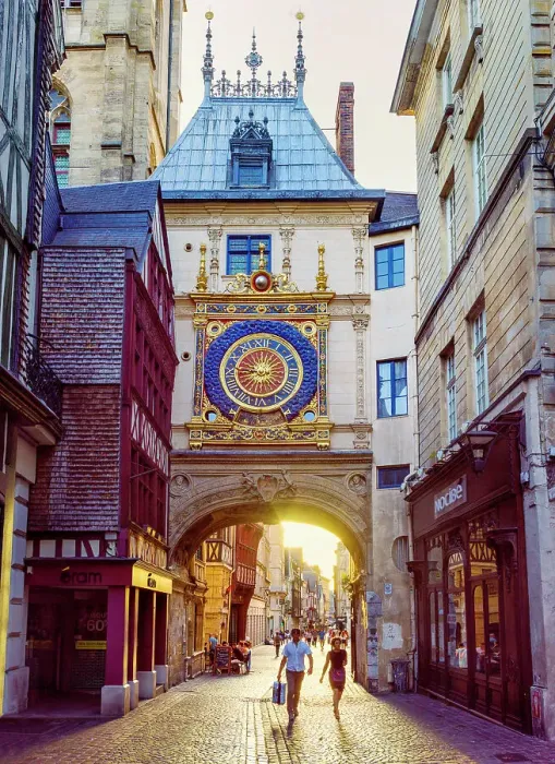 Framed Print : Gros Horloge, historic center Rouen, Seine-Maritime, Normandy, France Framed Print : Gros Horloge, historic center Rouen, Seine-Maritime, Normandy, France