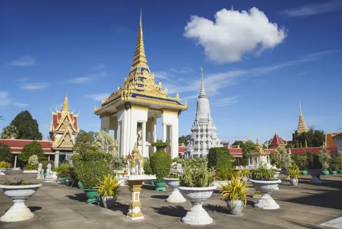 Framed Print : Grounds of Silver Pagoda in Royal Palace, Phnom Penh, Cambodia Framed Print : Grounds of Silver Pagoda in Royal Palace, Phnom Penh, Cambodia