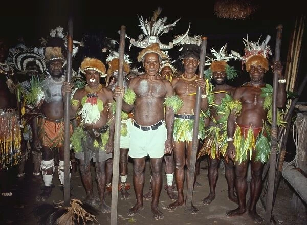 A group of island men with their sepik flutes