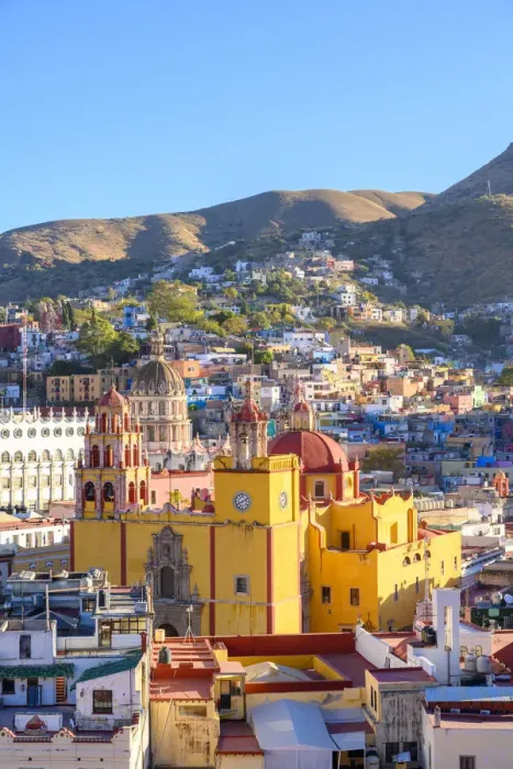 Framed Print : Guanajuato city, Guanajuato state, Mexico. Cityscape and the Basí Framed Print : Guanajuato city, Guanajuato state, Mexico. Cityscape and the Basí