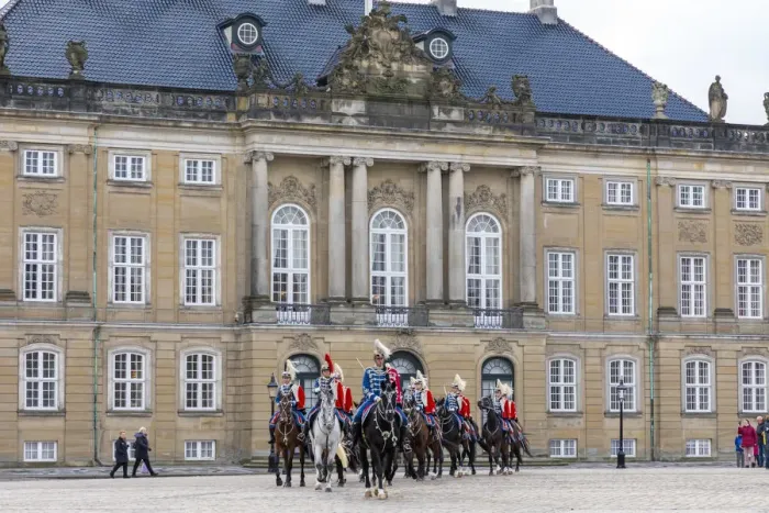 Framed Print : Guards on Horseback, Changing of the Guard, Amalienborg Palace, Copenhagen, Denmark Framed Print : Guards on Horseback, Changing of the Guard, Amalienborg Palace, Copenhagen, Denmark