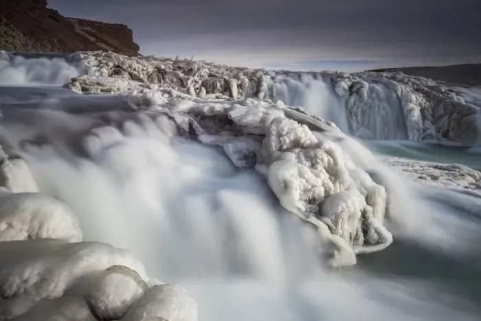 Framed Print : Gullfoss Waterfall in Winter, Iceland Framed Print : Gullfoss Waterfall in Winter, Iceland