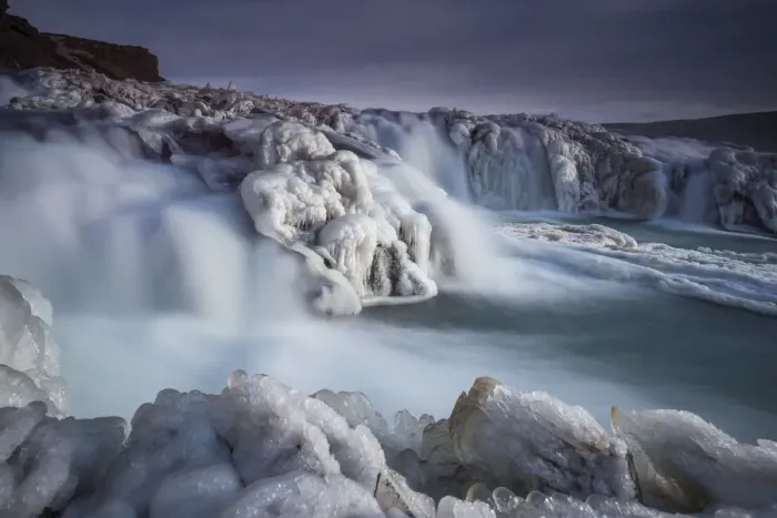 Framed Print : Gullfoss Waterfall in Winter, Iceland Framed Print : Gullfoss Waterfall in Winter, Iceland