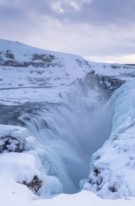 Framed Print : Gullfoss waterfall in winter time, south western Iceland, Europe Framed Print : Gullfoss waterfall in winter time, south western Iceland, Europe