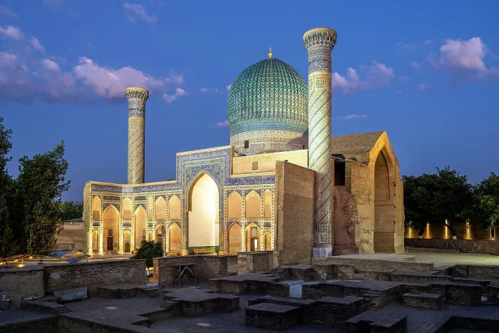 Framed Print : Gur-e-Amir mausoleum, Samarkand, Uzbekistan