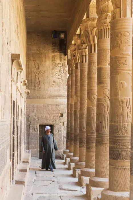 Framed Print : Guradian at the Temple of Philae on an island in Lake Nasser, Nile River, Aswan, Egypt Framed Print : Guradian at the Temple of Philae on an island in Lake Nasser, Nile River, Aswan, Egypt
