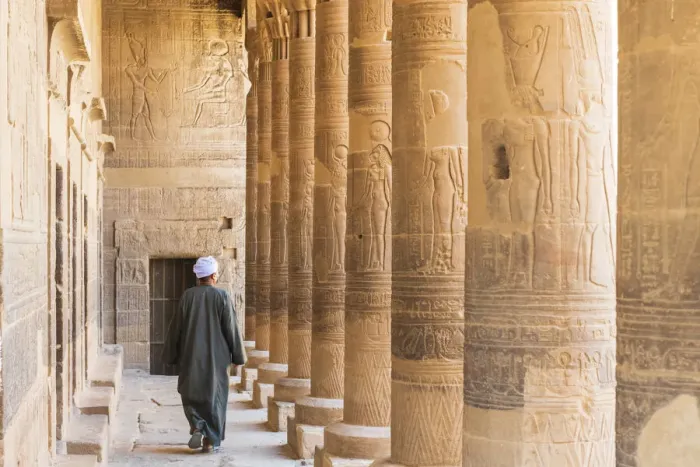Framed Print : Guradian at the Temple of Philae on an island in Lake Nasser, Nile River, Aswan, Egypt Framed Print : Guradian at the Temple of Philae on an island in Lake Nasser, Nile River, Aswan, Egypt