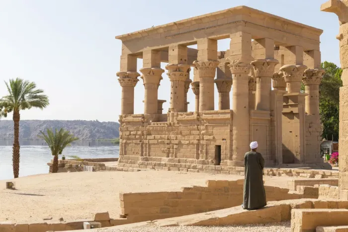 Framed Print : Guradian at the Temple of Philae on an island in Lake Nasser, Nile River, Aswan, Egypt Framed Print : Guradian at the Temple of Philae on an island in Lake Nasser, Nile River, Aswan, Egypt